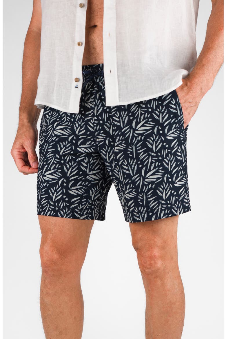 Hybrid 4-Way Stretch Swim Shorts, Main, color, PRESSED LEAVES