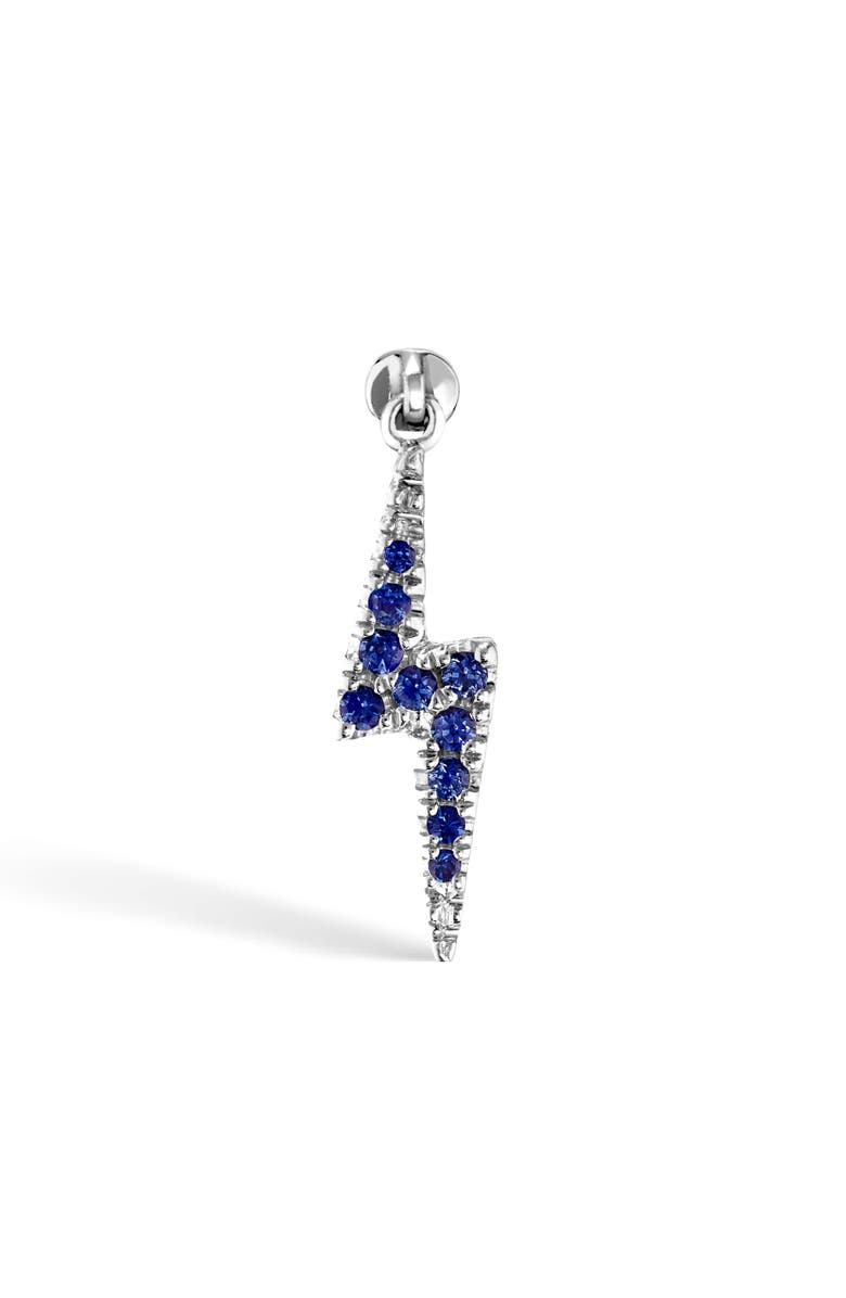 MARIA TASH 18K Gold Diamond & Sapphire Lightning Bolt Charm Earring, Alternate, color, White Gold