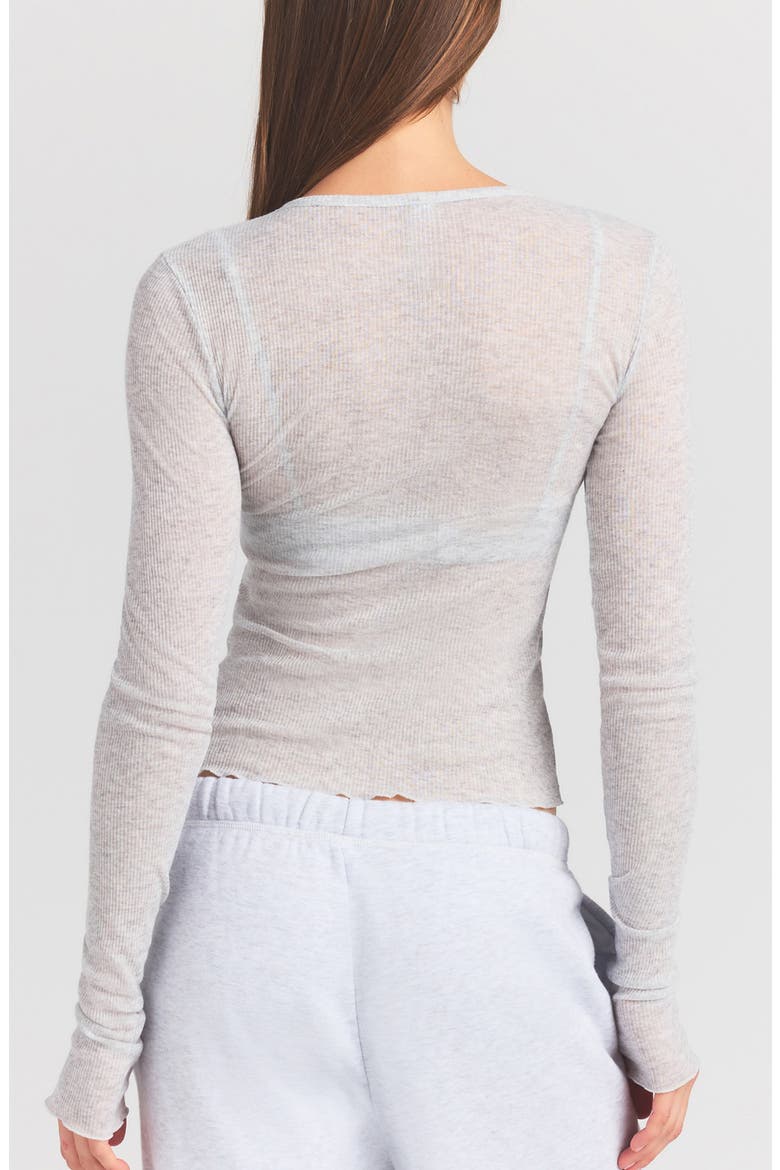Sheer Cotton Blend T-Shirt, Alternate, color, LIGHT HEATHER GREY