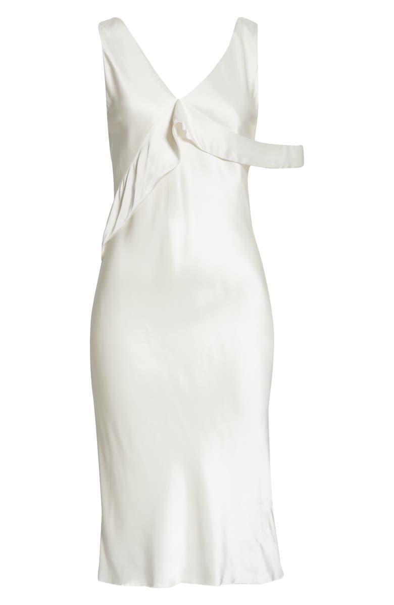 Helmut Lang Sash Double Satin Dress, Alternate, color, 