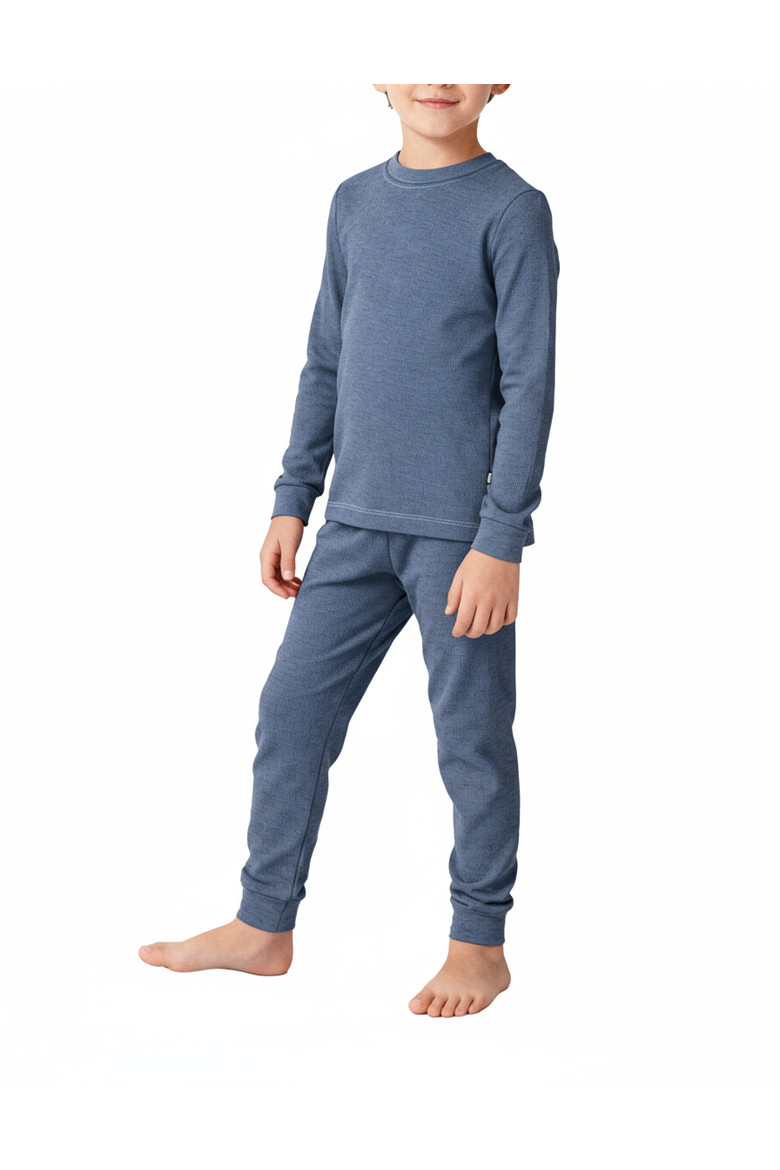 Boys Soft & Cozy Thermal Long Johns 2-Piece Set, Main, color, Denim Blue