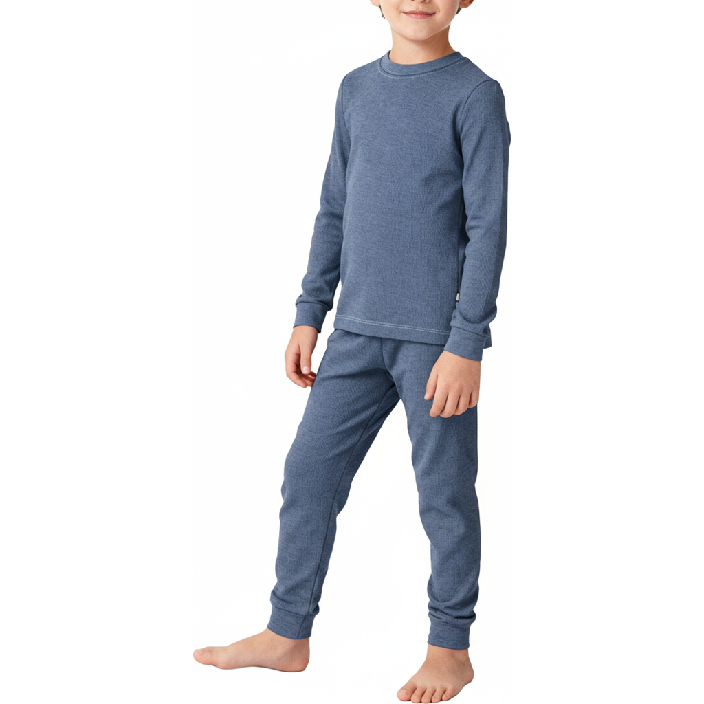 City Threads Babies' Boys Soft & Cozy Thermal Long Johns 2-piece Set In Blue
