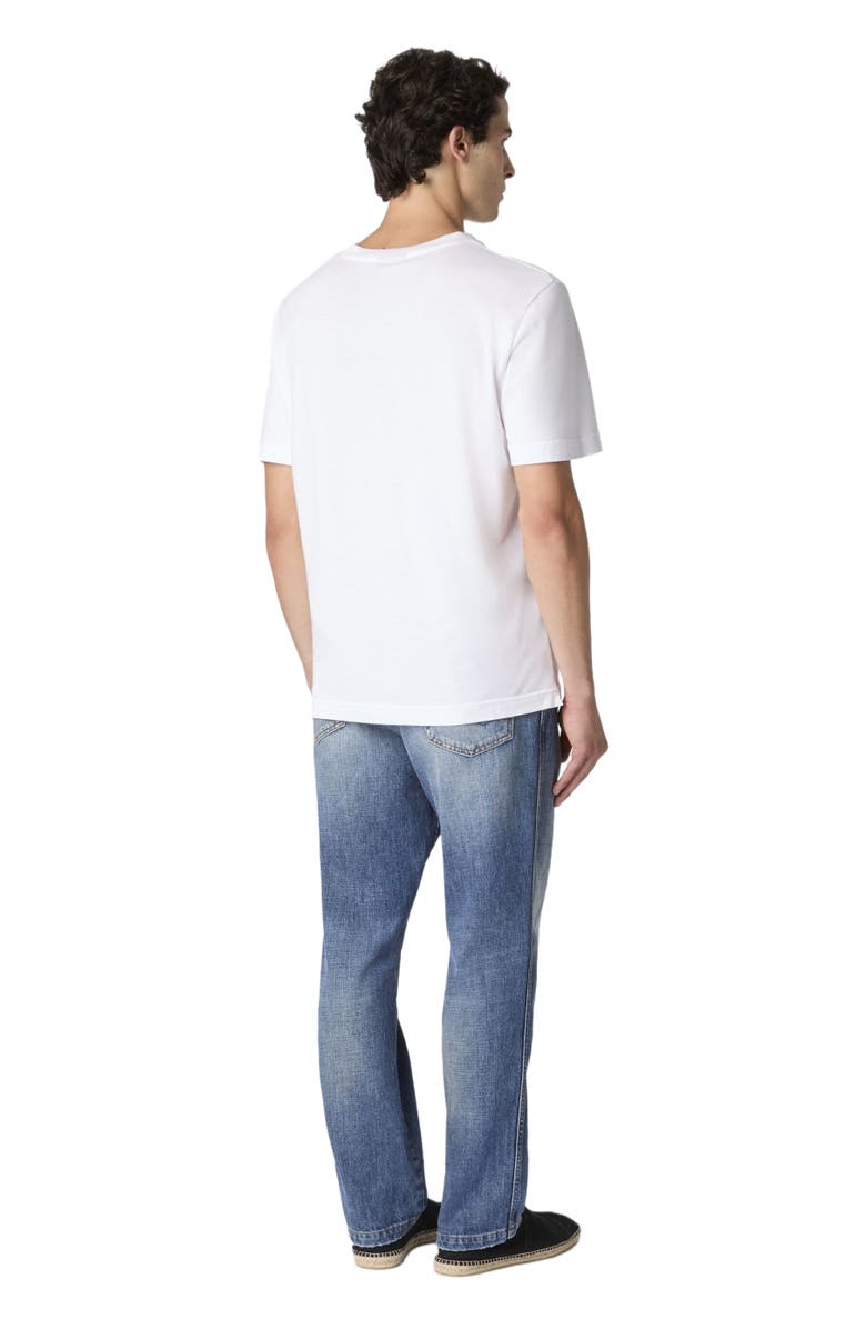 Missoni Crew Neck T-shirt In Cotton With Embroidery And Logo, Alternate, color, White
