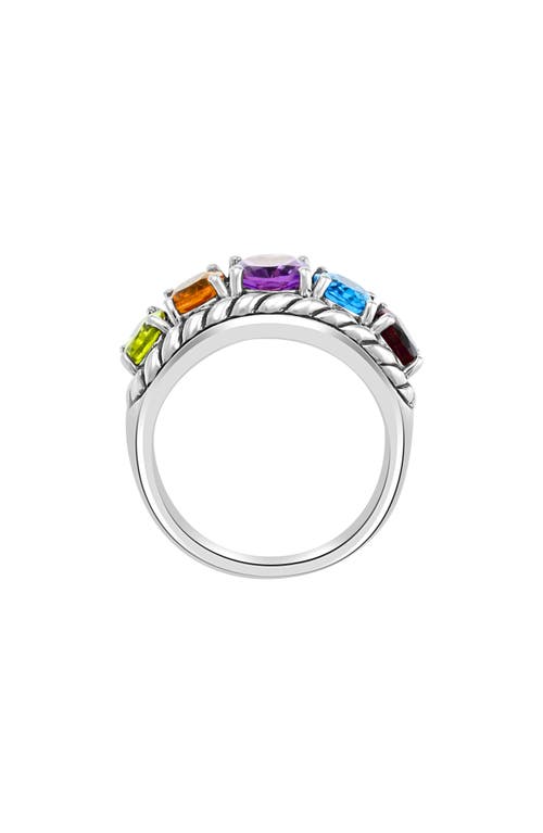 Effy Sterling Silver Mixed Gemstone Ring In Silver