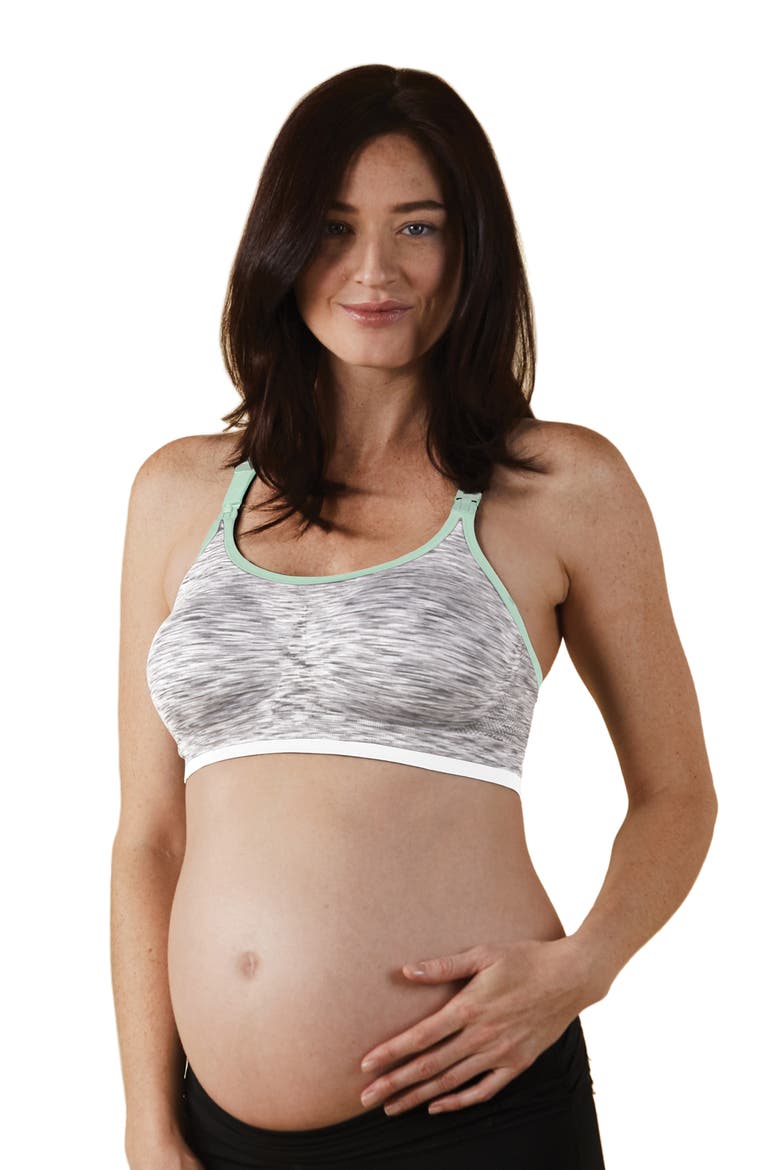 Body Silk Seamless Rhythm Nursing Sports Bra, Alternate, color, WHITE GREY SPACEDYE