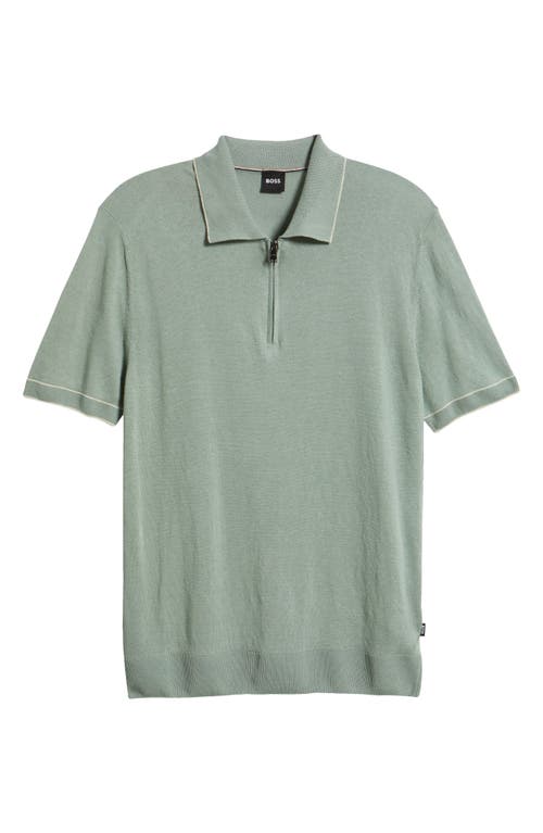 Hugo Boss Boss Jianluca Johnny Collar Polo In Green
