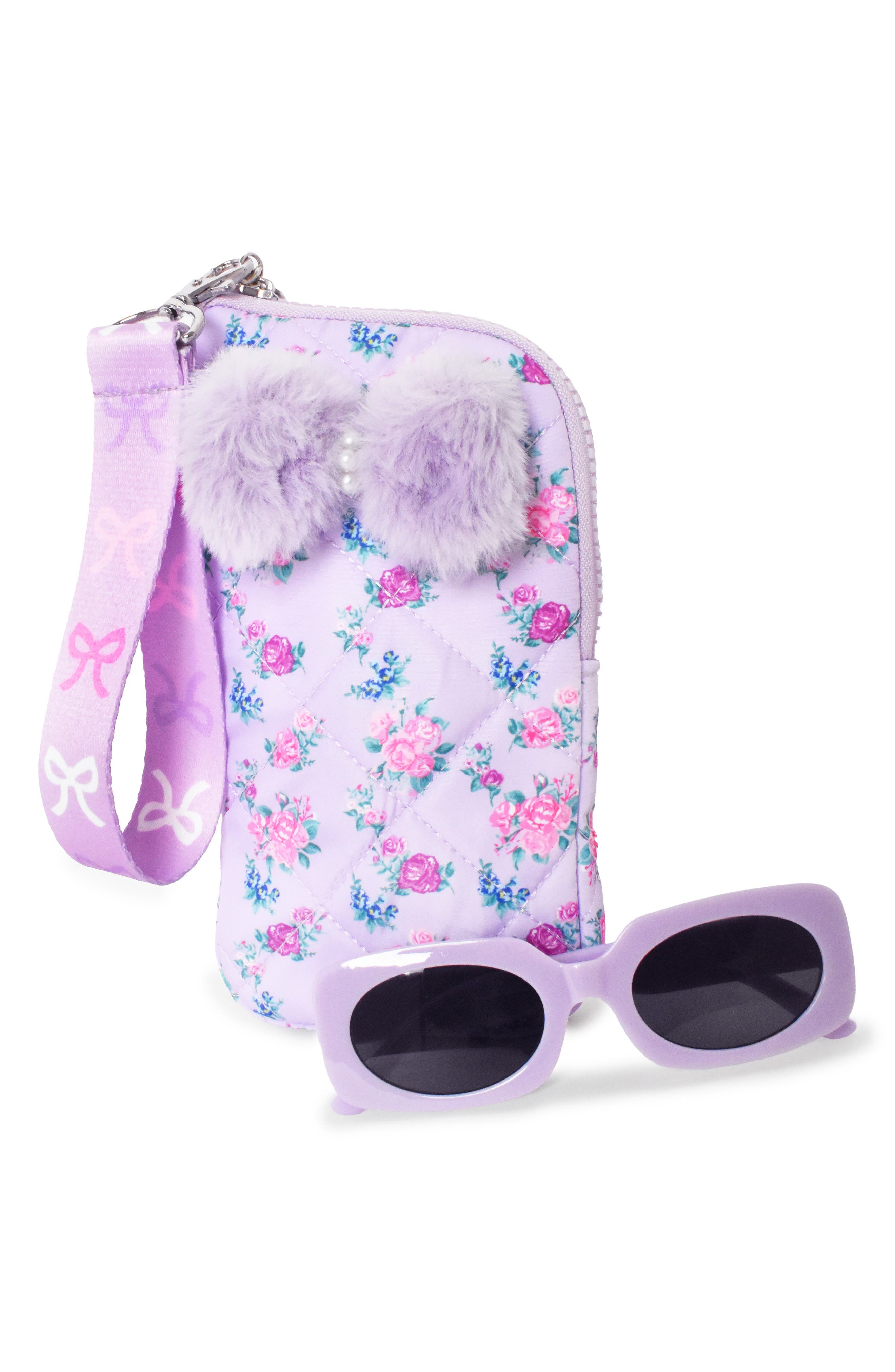 OMG Accessories Kids' Sunglasses with Floral Zip Case