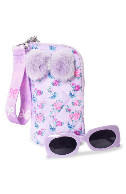 Kids' Sunglasses with Floral Zip Case