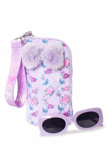 OMG Accessories Kids' Sunglasses with Floral Zip Case