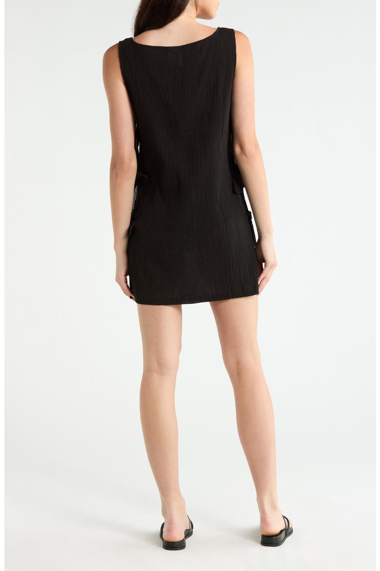 Side Tie A-Line Cover-Up Dress, Alternate, color, BLACK