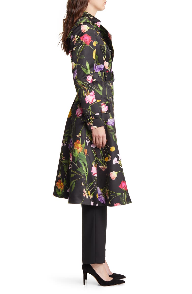 Ted Baker London Moiraa Floral Double Breasted Trench Coat, Alternate, color,