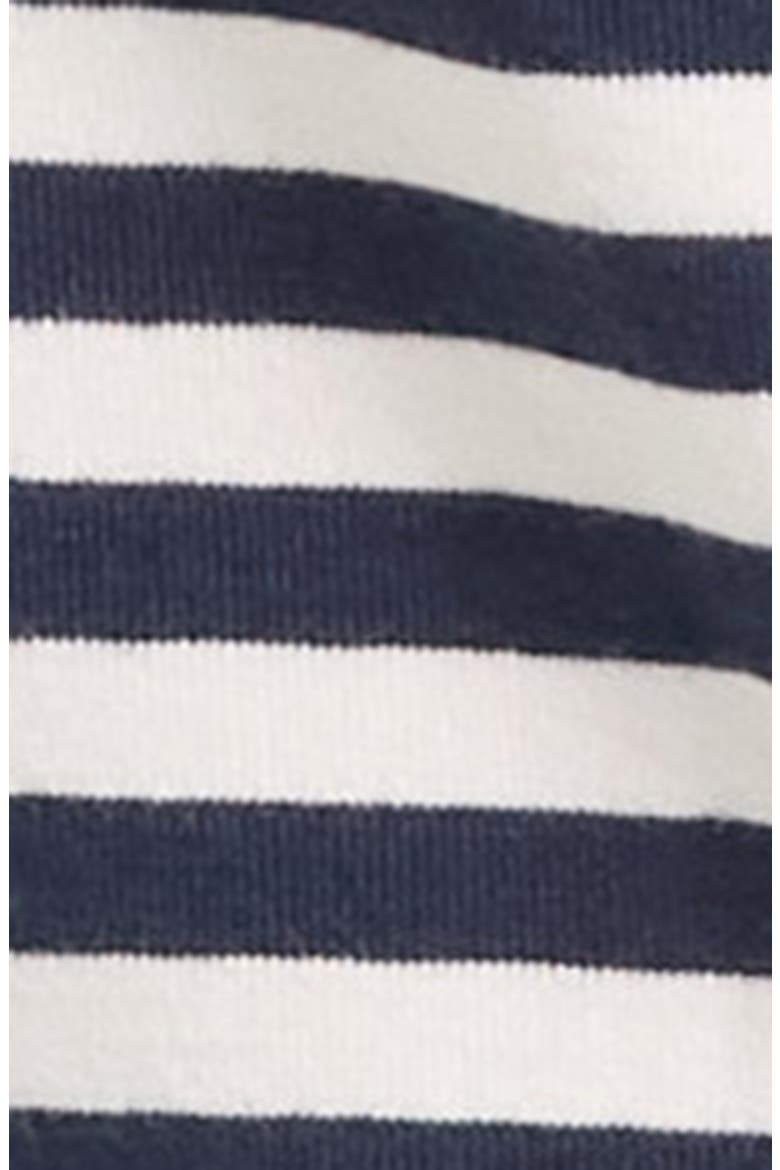 Bekki Stripe Zip Velour Hoodie, Alternate, color, BLACK STRIPE