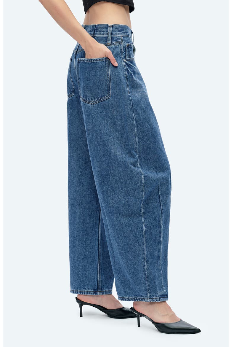 Darted Super High Waist Barrel Jeans, Alternate, color, STELLAR