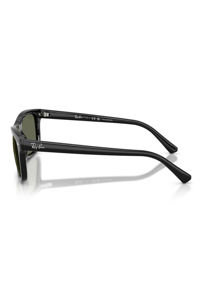 54mm Polarized Square Sunglasses, Alternate, color, BLACK / POLAR GREEN