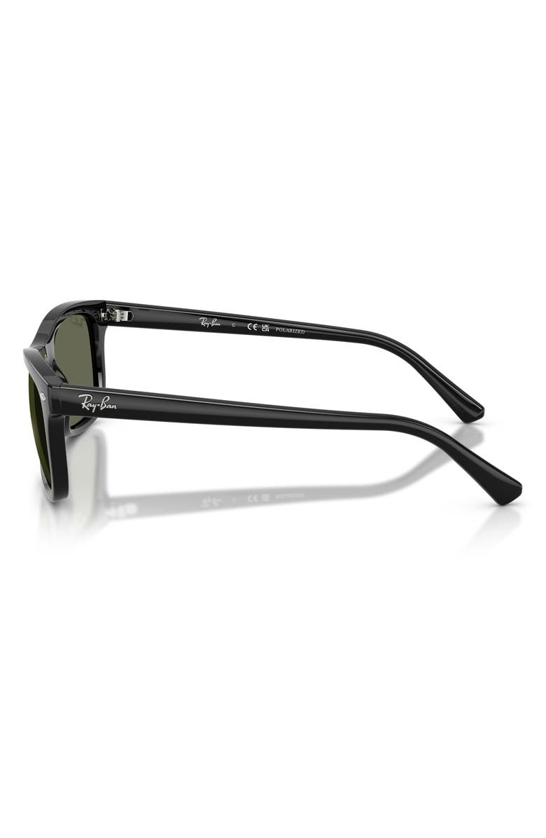 Ray-Ban 54mm Polarized Square Sunglasses, Alternate, color, Black / Polar Green