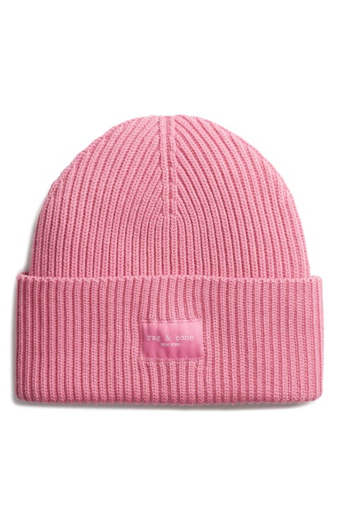 Blake Logo Patch Wool Blend Rib Beanie