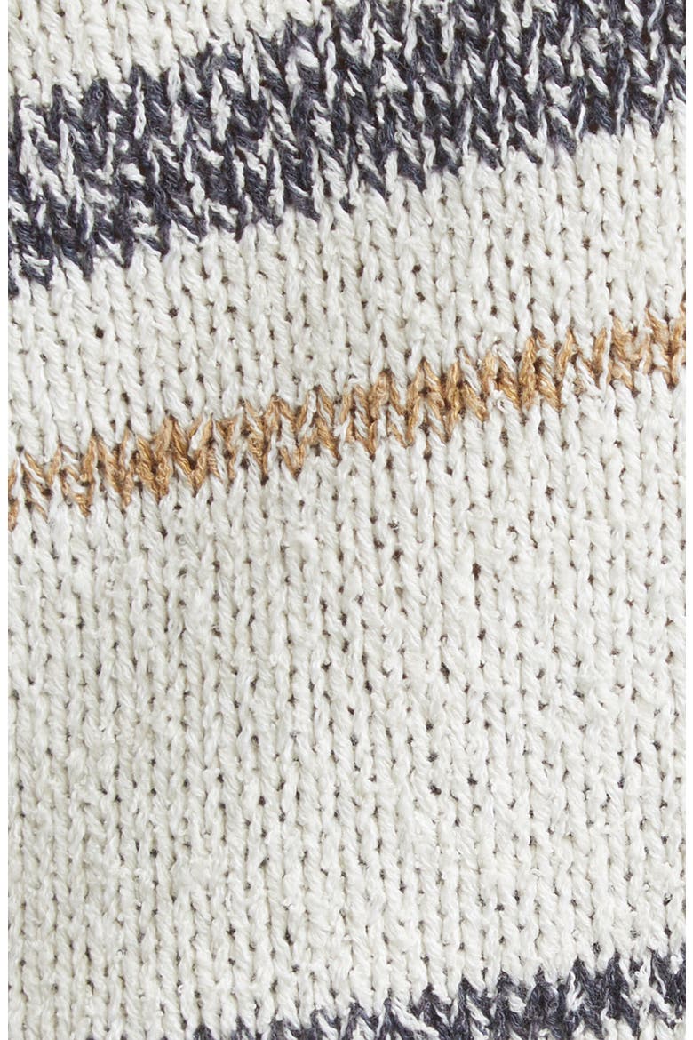 V Neck Long Sleeve Polo Sweater, Alternate, color, IVORY MULTI