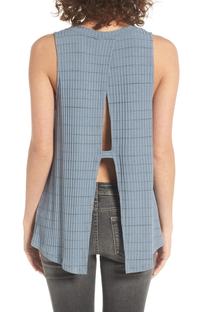 All in Favor Open Back Rib Knit Tank, Alternate, color, 