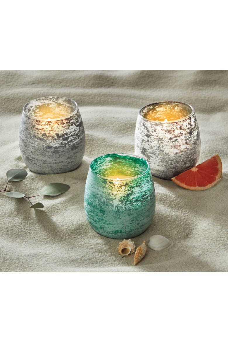 Outdoor Citronella Grapefruit Glass Candle for Gardens, Alternate, color, White