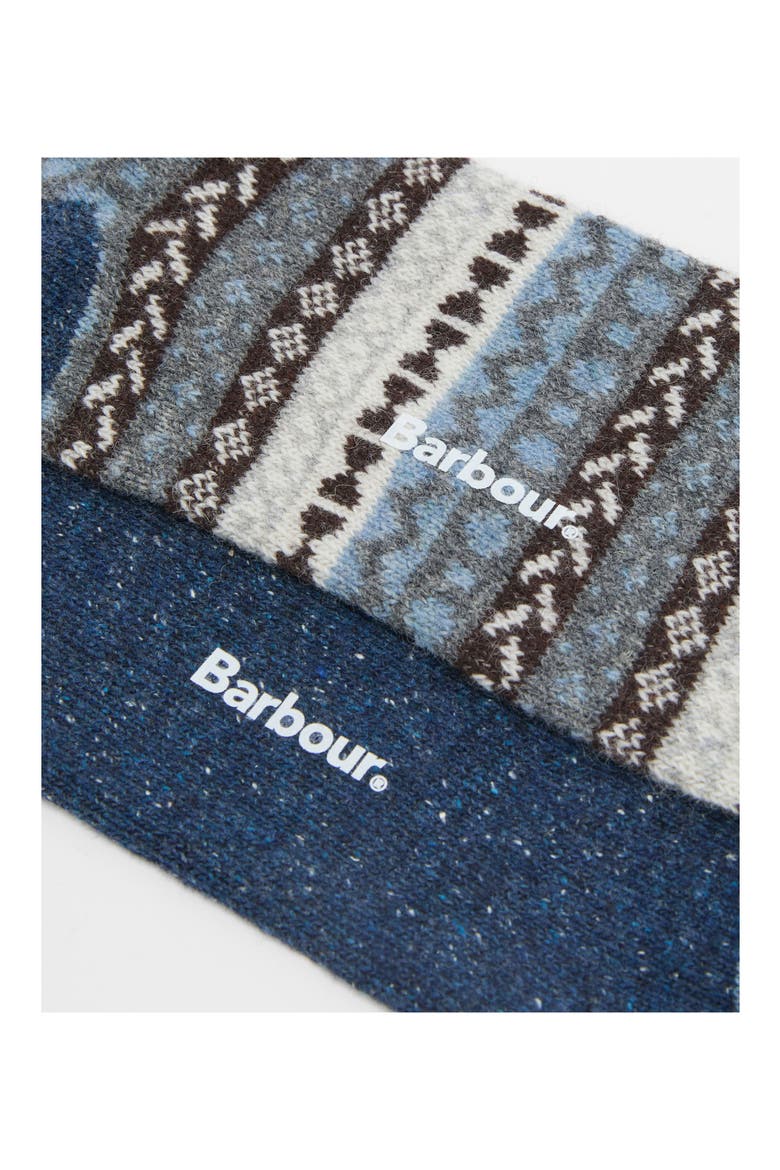 Assorted 2-Pack Neppy & Fair Isle Wool Blend Socks, Alternate, color, MIDNIGHT OAK MIX