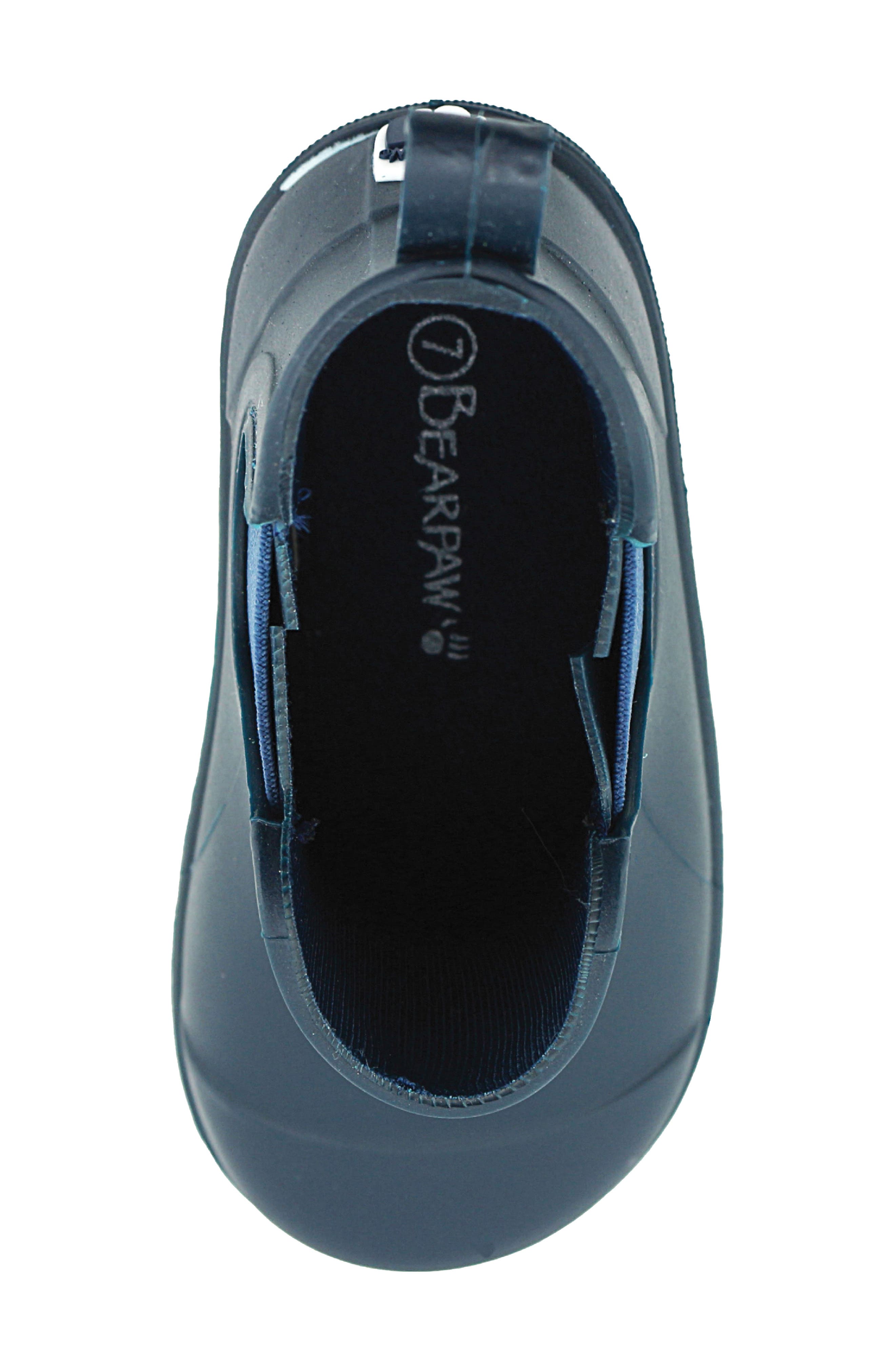 BEARPAW NAVY RAIN Kids' Waterproof Chelsea Rain Boot, Alternate, color, 