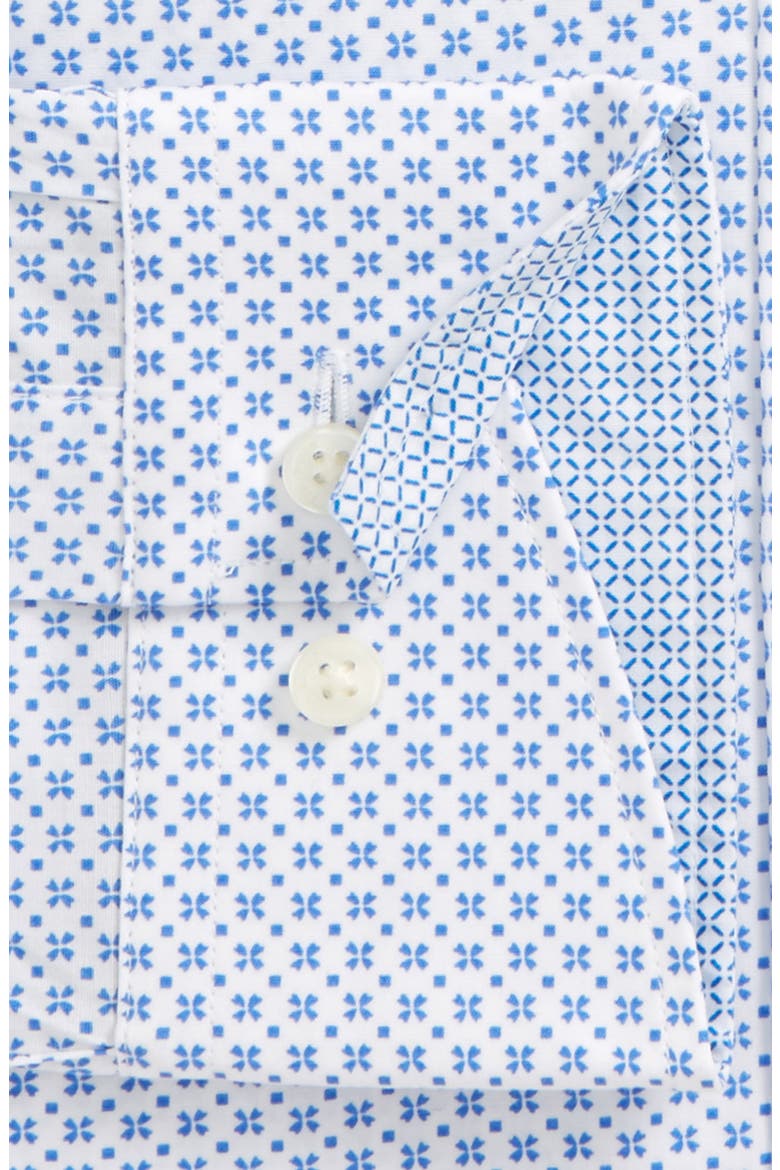 Trim Fit Geometric Dress Shirt, Alternate, color, BLUE