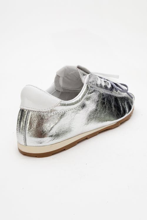 Forever & Always Shoes Crea Leather Sneakers In Silver Leather