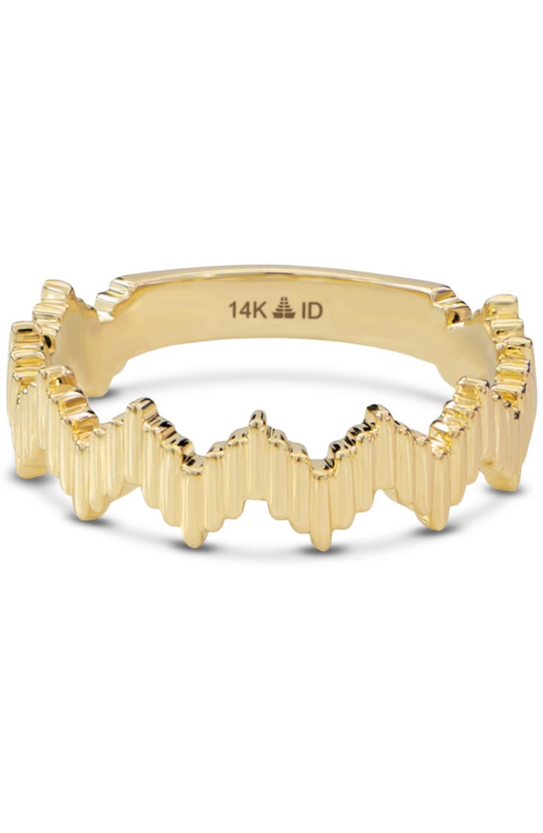 DEVATA Ribbed Zig Zag Ring in 14K Gold, Main, color, Yellow Gold
