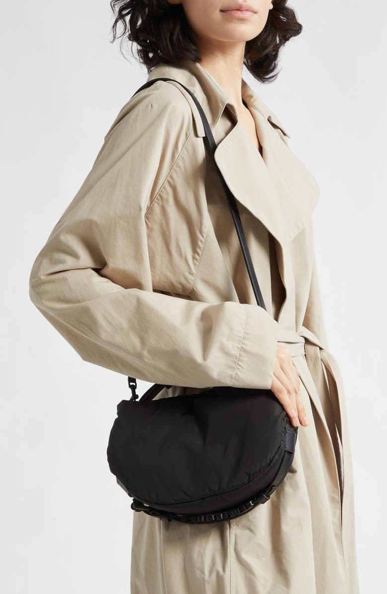 Moschino Handle Me Nylon Top Handle Bag, Alternate, color, Black 00B On2