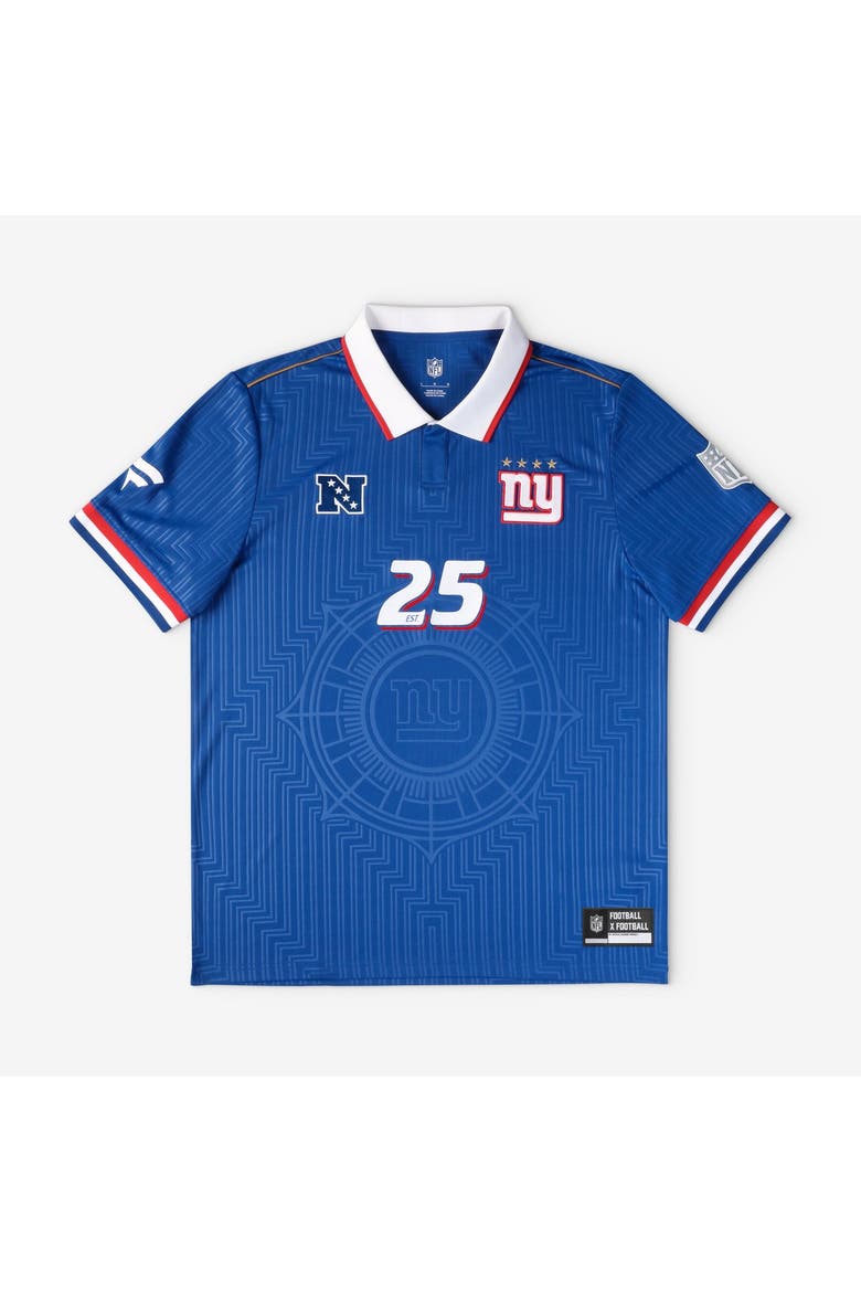 Youth Fanatics Royal New York Giants Football x Football Collared Fan Top, Main, color, Royal