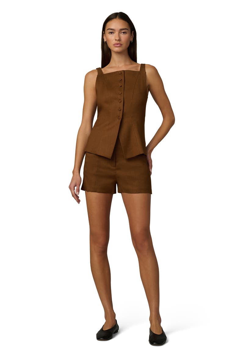 The Frankie High Waist Tailored Shorts, Alternate, color, CHOCOLATE