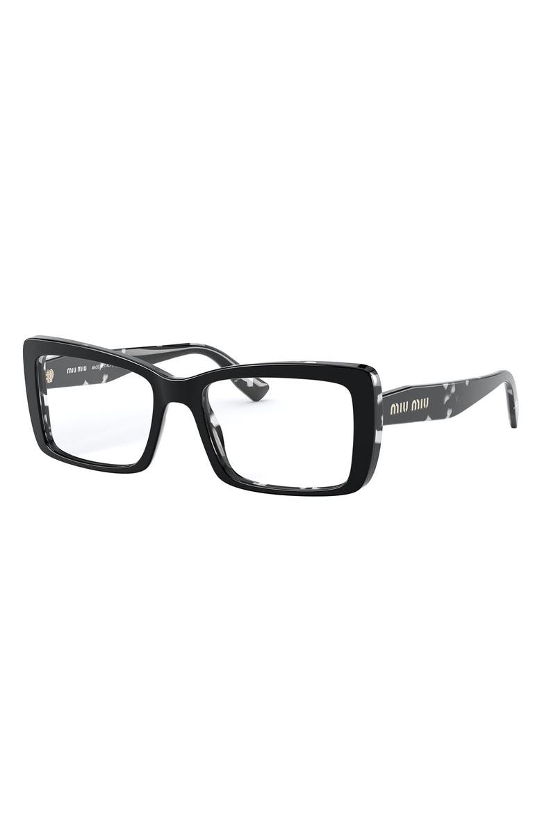 Miu Miu 52mm Rectangular Optical Glasses, Alternate, color,