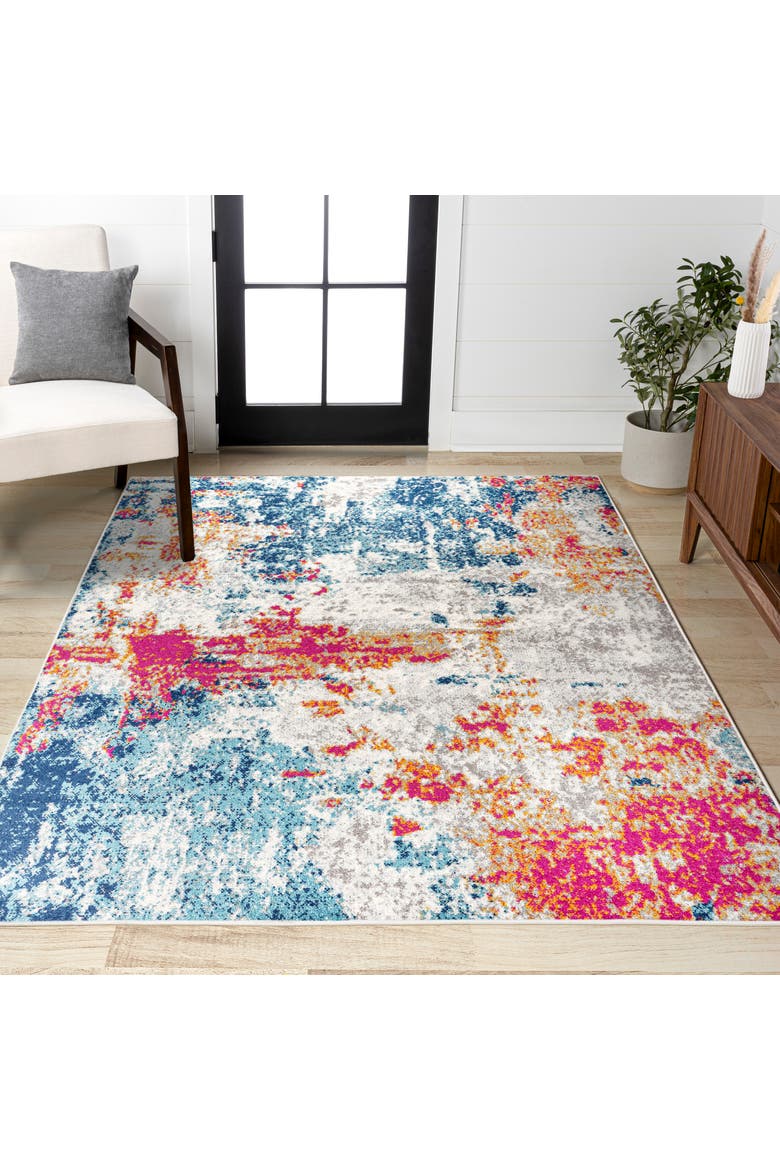 Sunset Modern Abstract Area Rug, Alternate, color, Blue/Multi