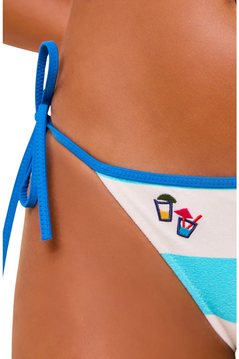 The Iris Striped Side Tie Bikini Bottoms, Alternate, color, AZUL
