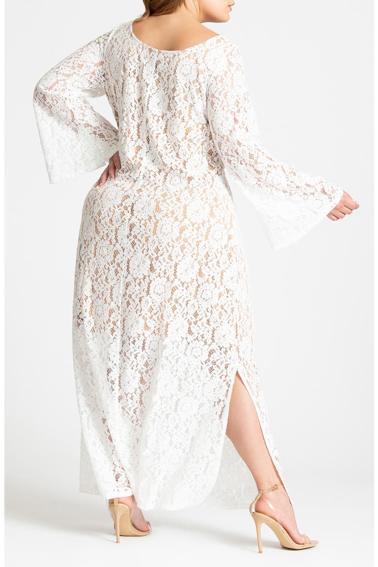 Lace Long Sleeve Maxi Dress, Alternate, color, BRIGHT WHITE