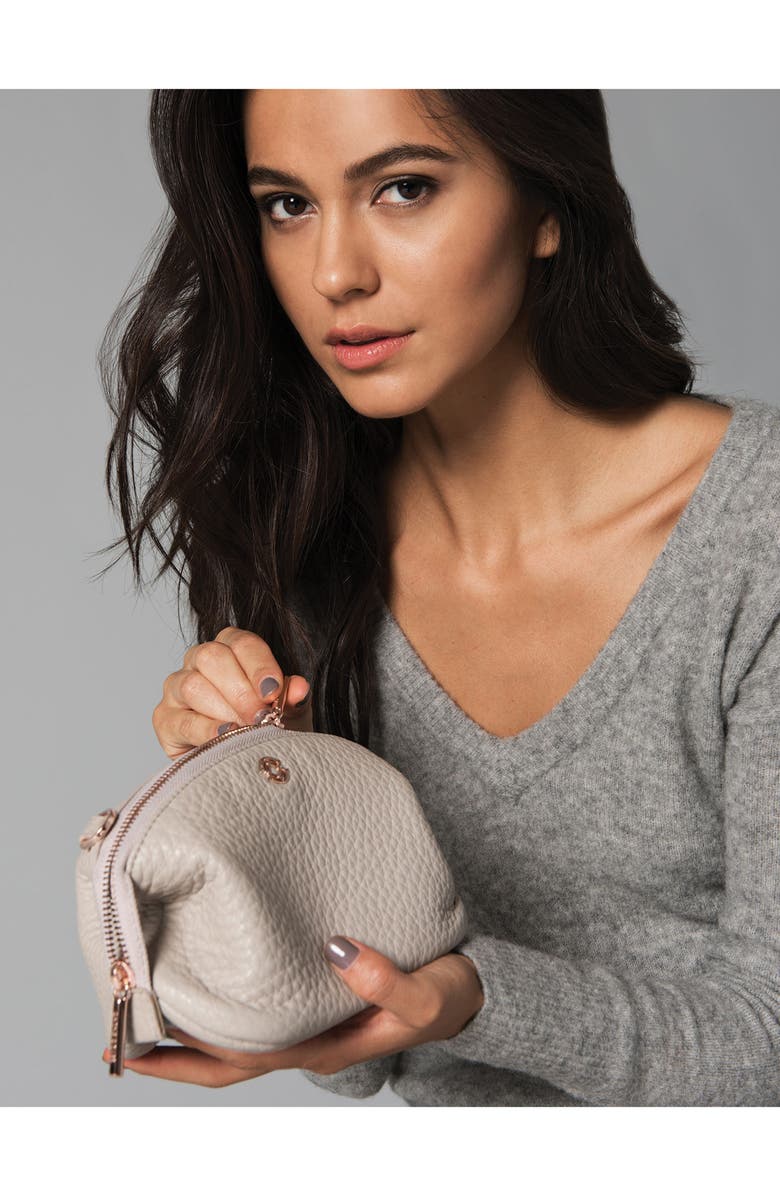 Dagne Dover Small Lola Leather Cosmetics Pouch, Alternate, color,