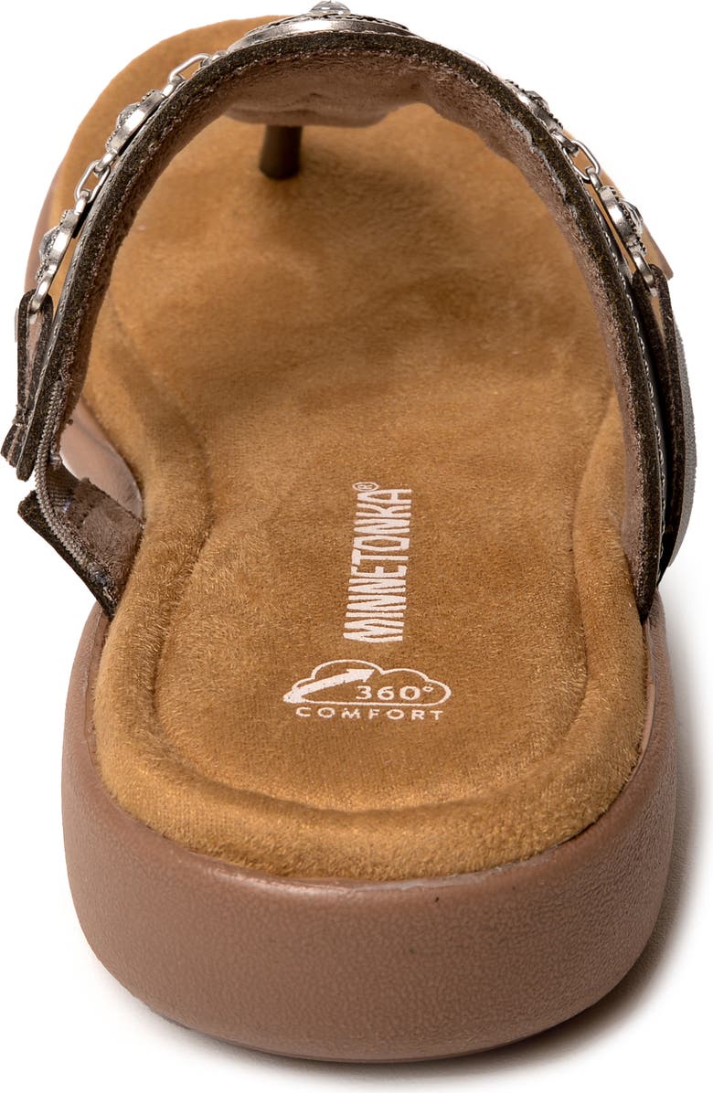 Minnetonka Brecca Flip Flop, Alternate, color, Pewter