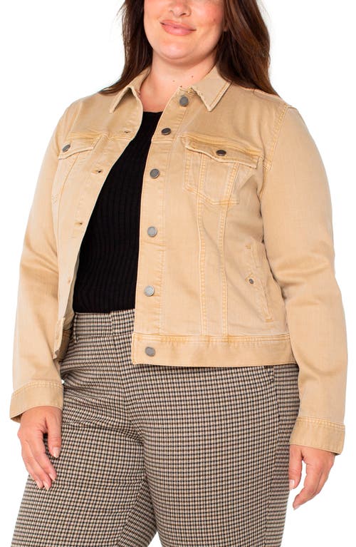Shop Liverpool Los Angeles Classic Denim Jacket In Hayseed Tan