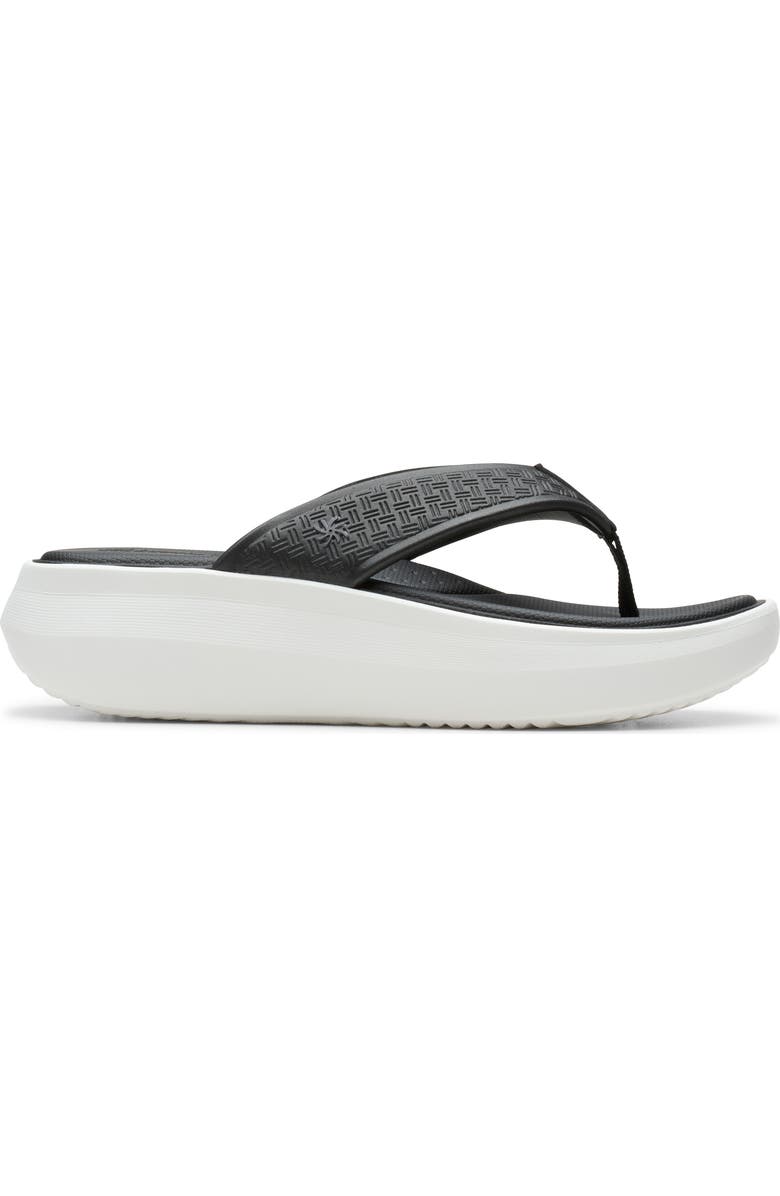 Clarks<sup>®</sup> Solevana Wedge Flip Flop, Alternate, color, Black