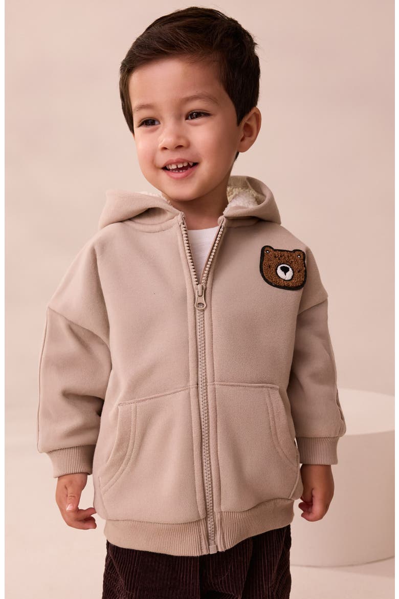 Kids' Emblem Front Zip Hoodie, Alternate, color, NEUTRAL