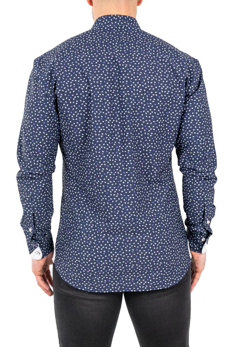 Einstein Paisley Print Stretch Button-Up Shirt, Alternate, color, BLUE