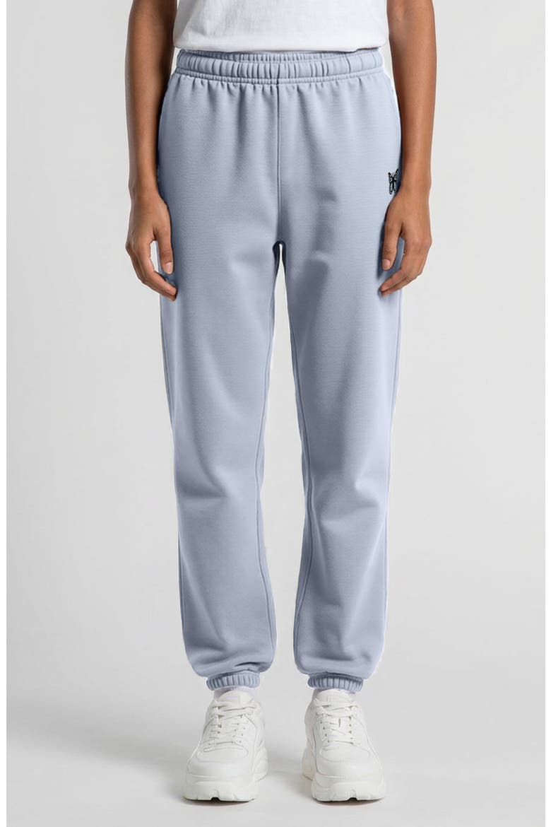 Butterfly Midweight Relaxed Fleece Track Pants, Main, color, Powder