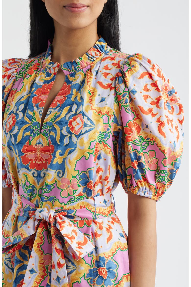 Puffy Sleeve Print Minidress, Alternate, color, PINK MULTI