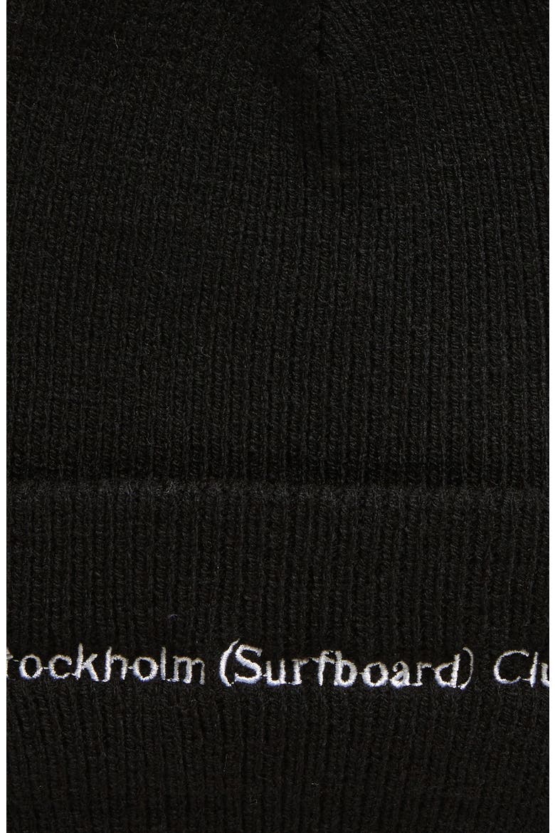 Mossa Logo Embroidered Beanie, Alternate, color, BLACK
