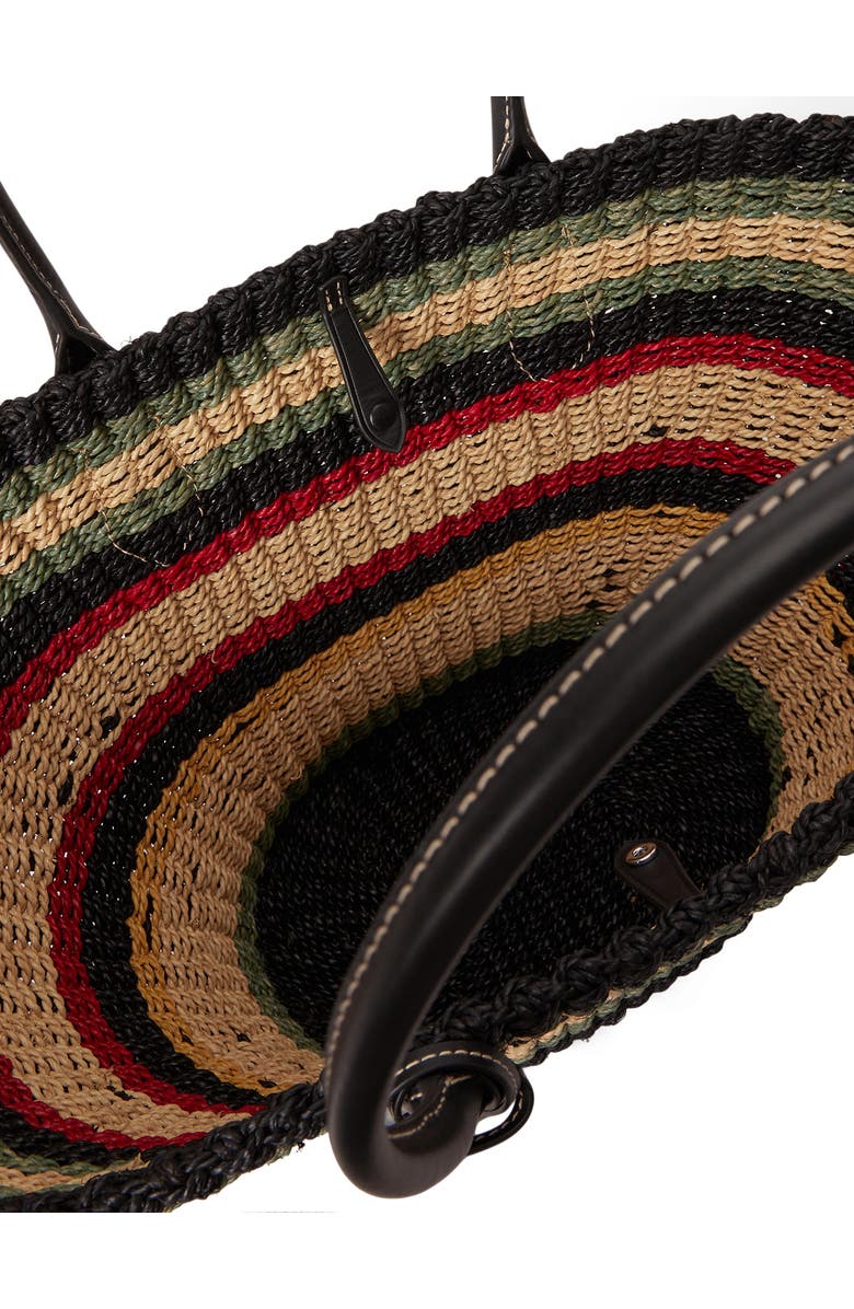 Polo Ralph Lauren Bellport Stripe Raffia Basket Tote, Alternate, color, Multi Stripe