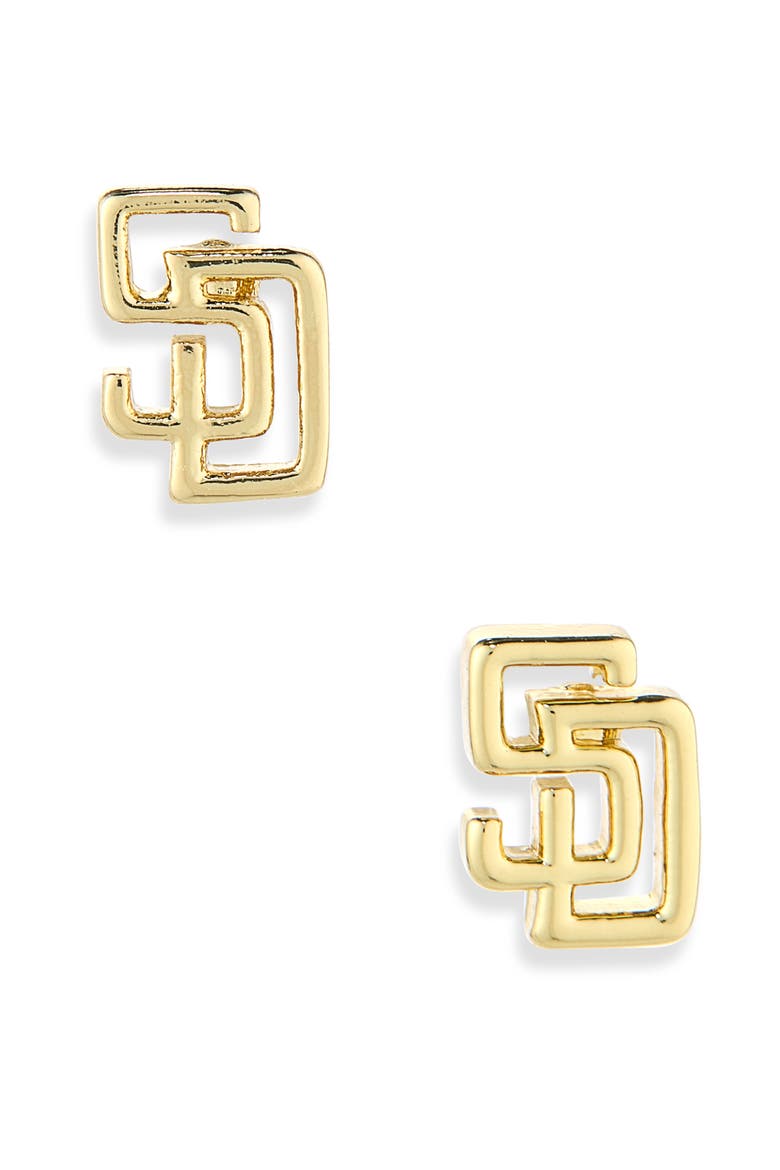 San Diego Padres Logo Stud Earrings, Main, color, GOLD