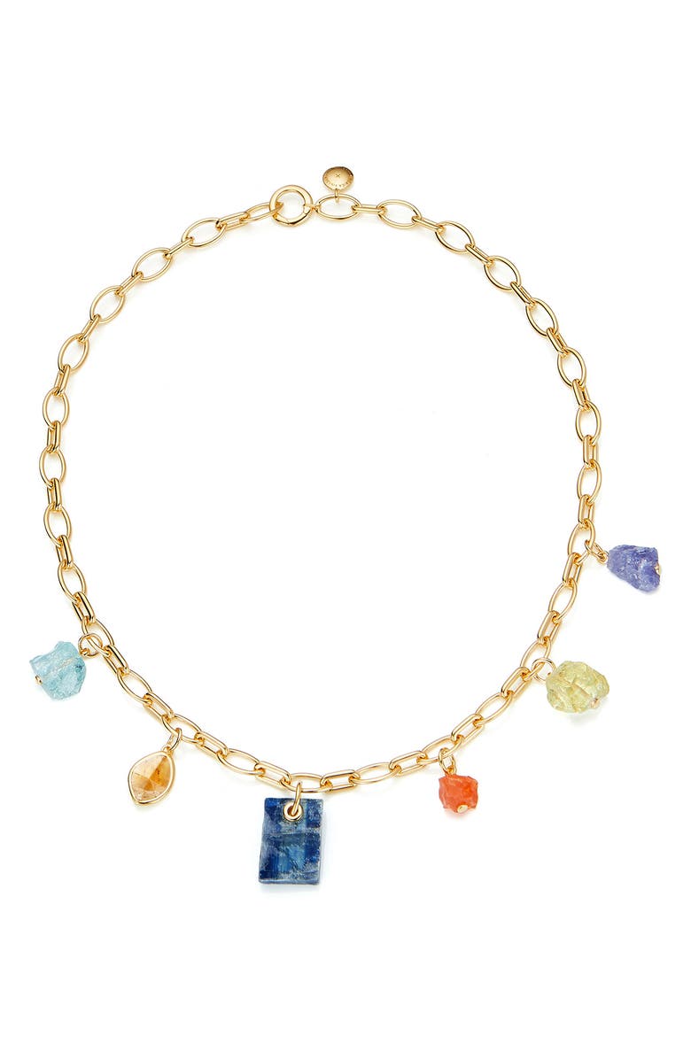 Monica Vinader x Caroline Issa Mixed Gemstone Necklace, Main, color,
