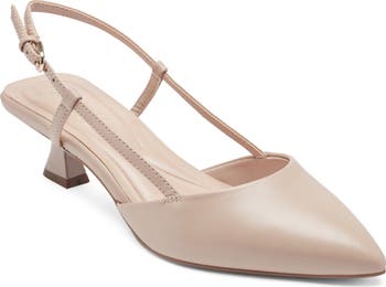 Womens Kitten Heel Closed Pointed Toe Slingback Pumps Slip On Sandals Dress Shoe