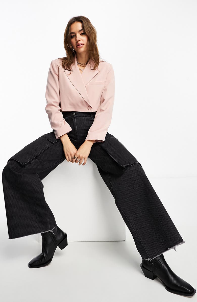 ASOS DESIGN Crop Blazer, Alternate, color, 