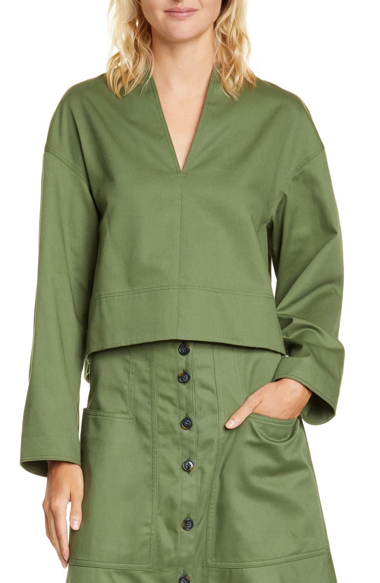 Tibi Harrison Chino Sculpted Crop Top, Main, color, 